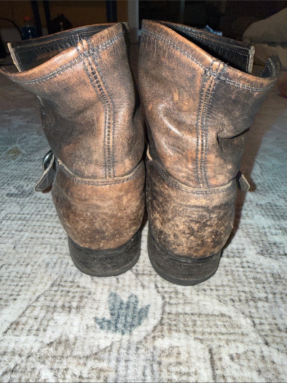 Frye Women’s Brown Leather Distressed Boots - Picture 2 of 4
